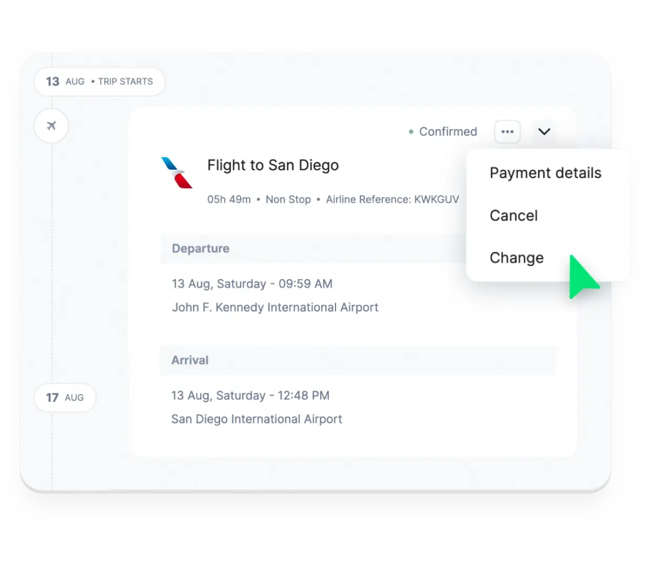 Cancel or change bookings on the fly